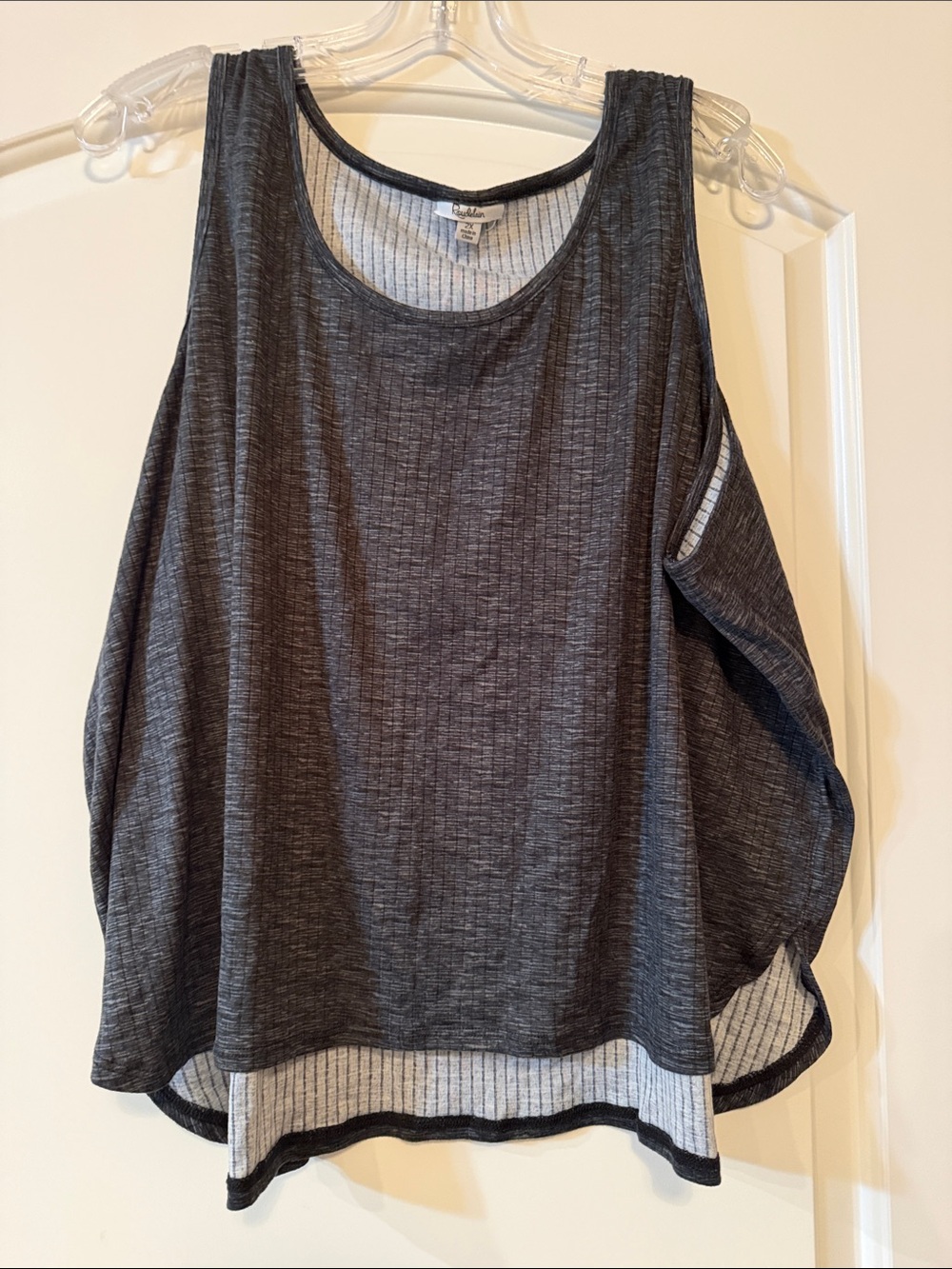 Women's Charcoal Grey Layered Tank Top - Unbranded